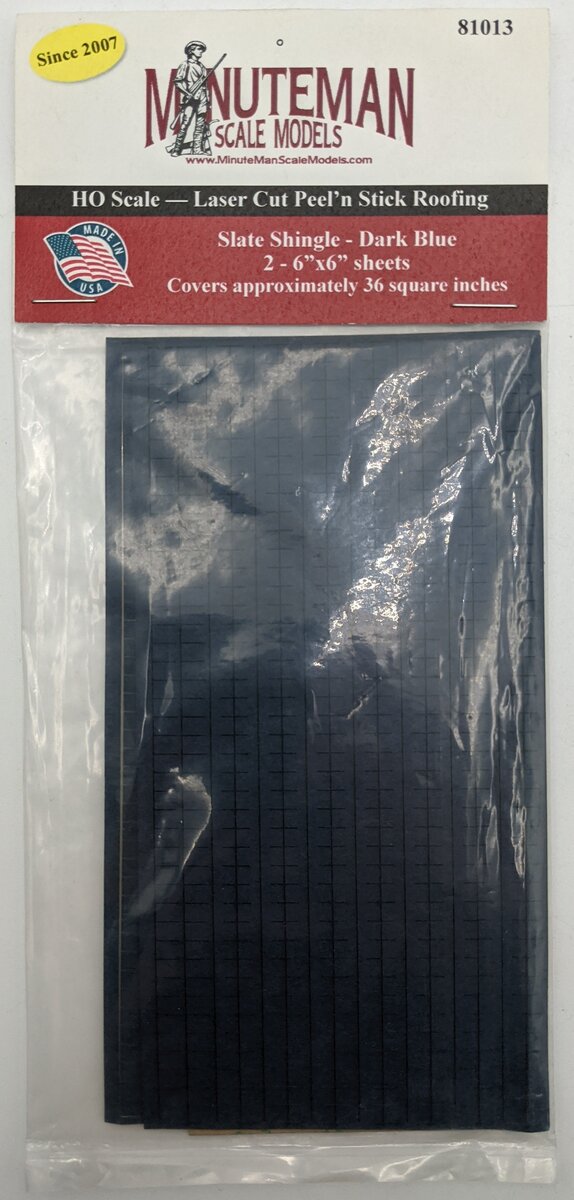 Minuteman Scale Models 81013 HO Scale Slate Shingle Sheets Dark Blue (2-Pack)