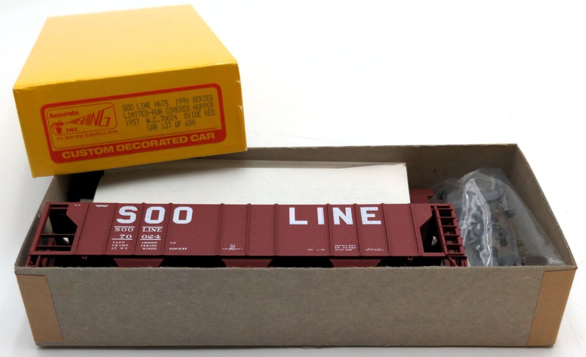 Accurate Finishing 70024 HO SOO line H&TS Covered Hopper 1957 W.C Oxide Red Kit