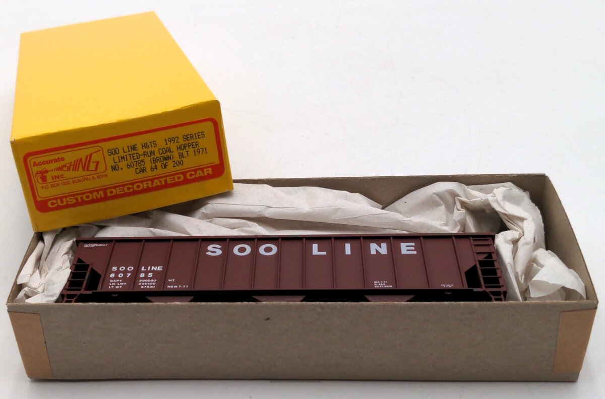 Accurate Finishing 60785 HO Scale SOO Line H&TS Coal Hopper Brown BLT 1971 Kit