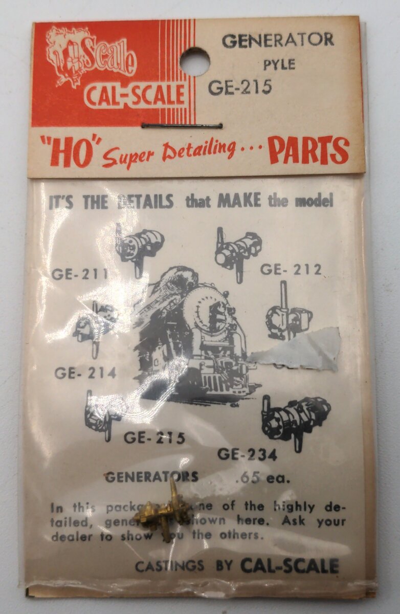 Cal Scale GE-215 HO Scale Brass Generator Pyle