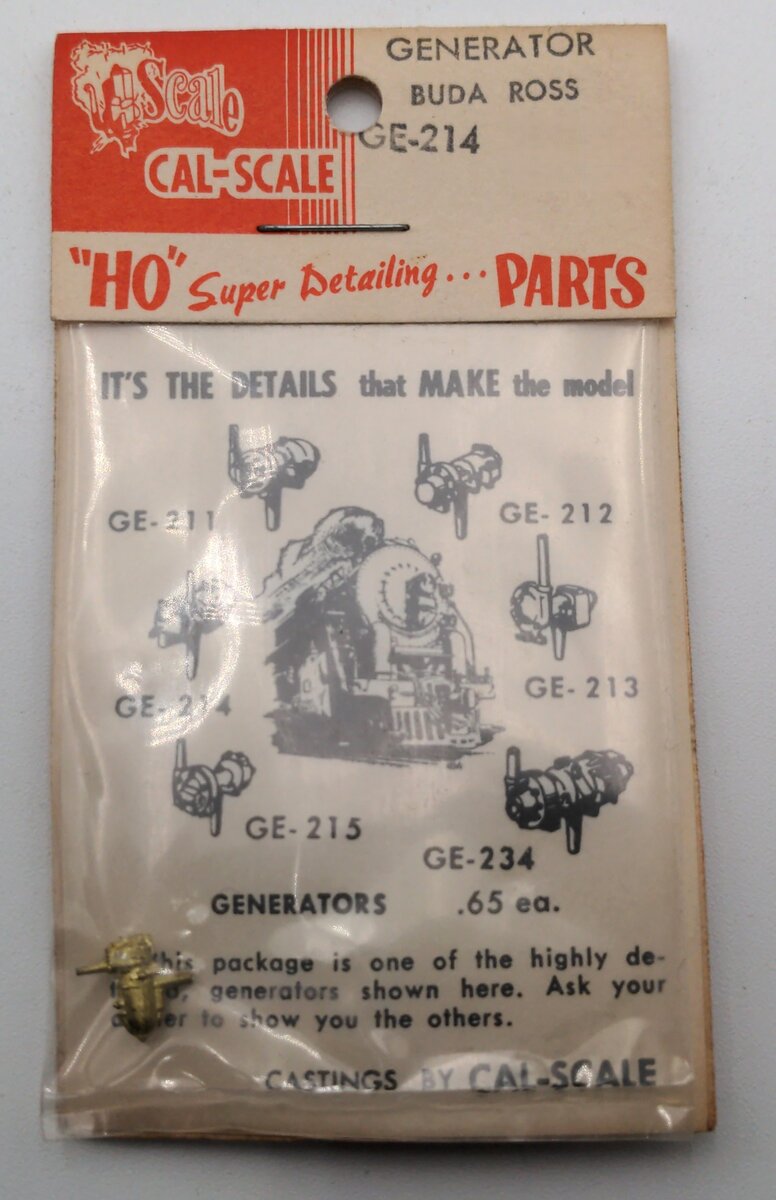 Cal Scale GE-214 HO Scale Brass Generator Buda Ross