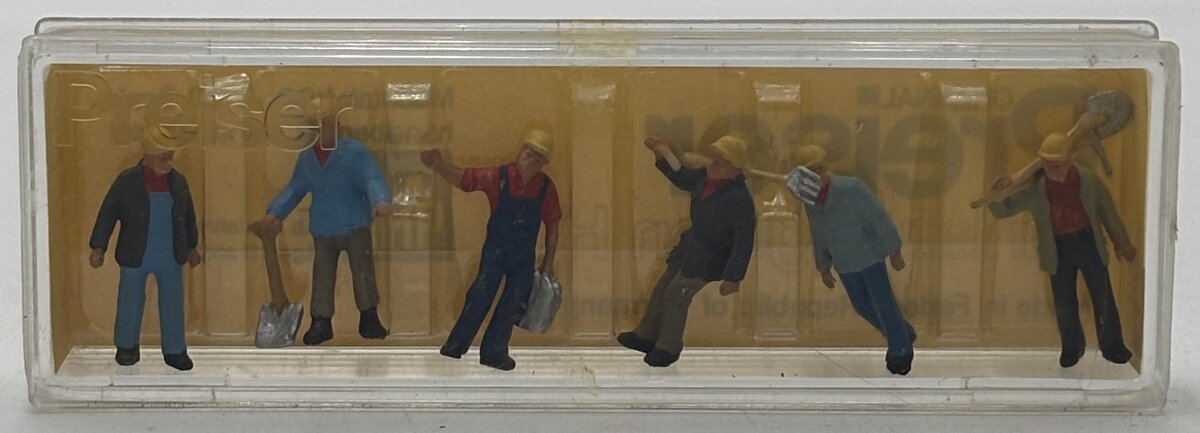 Preiser 33 HO Heavy Duty Construction Worker Figures (Set of 6)