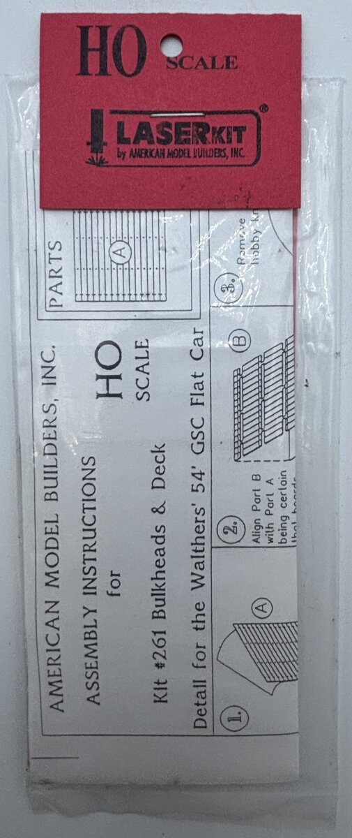 American Model Builders 261 HO Bulkheads & Deck For 54' GSC Flat Car