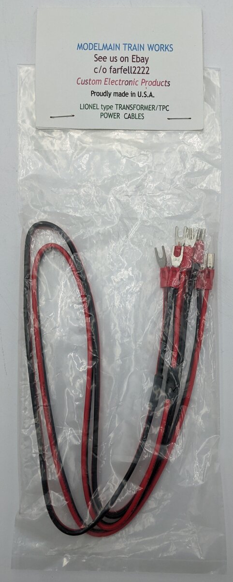Modelmain Train Works S125-35 Lionel Type Transformer/TPC Power Cables (2-Pack)