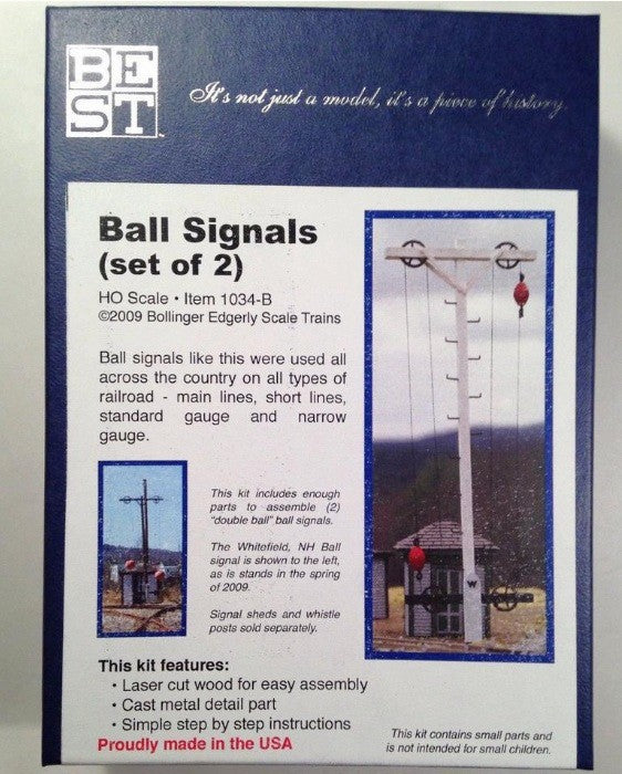 Bollinger Edgerly Scale Trains 1034-B HO Scale Ball Signal Kit (Set of 2)