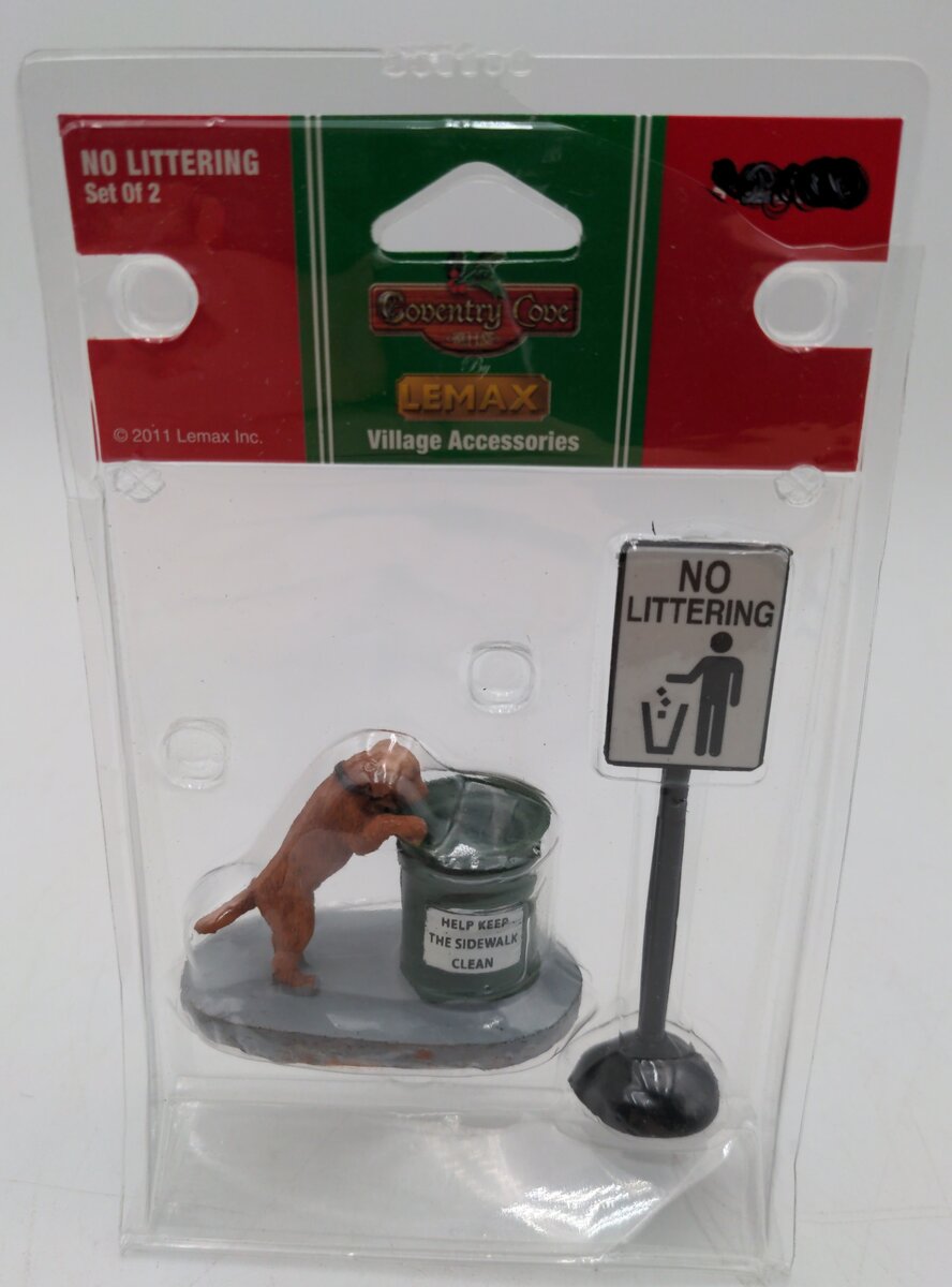 Lemax 14387 No Littering Set Of 2
