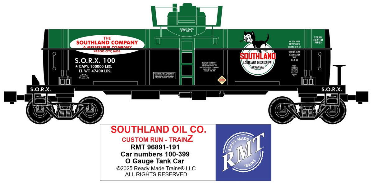 RMT 96899-191 O Gas & Oil Legends Southland Oil Tank Car - Trainz Exclusive