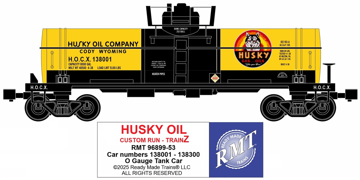 RMT 96899-53 O Gas & Oil Legends Husky Oil Tank Car - Trainz Exclusive