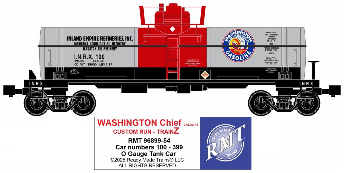 RMT 96899-54 O Gas & Oil Legends Washington Chief Tank Car - Trainz Exclusive