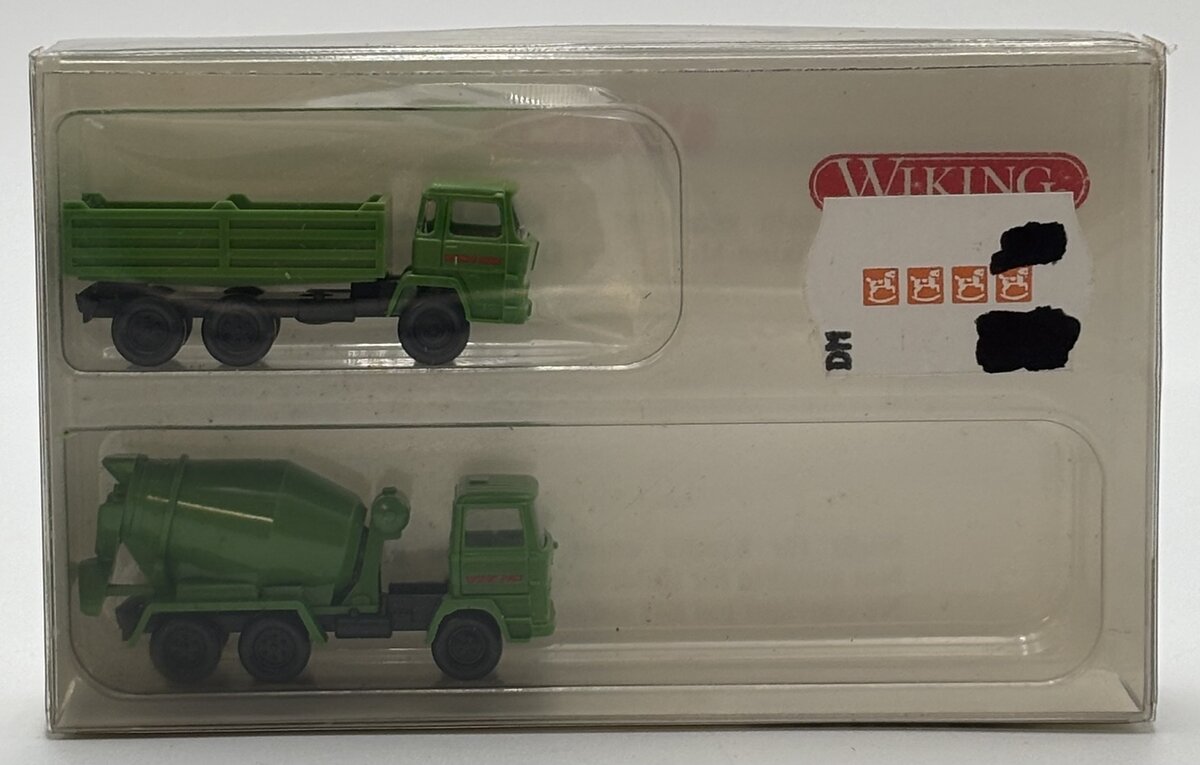 Wiking 9450221 N Scale Concrete Mixer & Tipper Truck