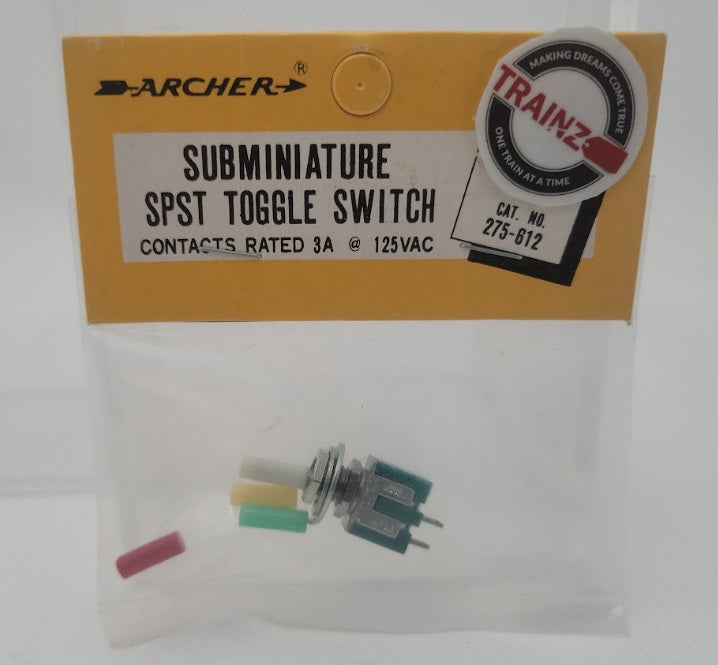 Archer 275-612 Subminiature SPST Toggle Switch 3A @ 125VAC