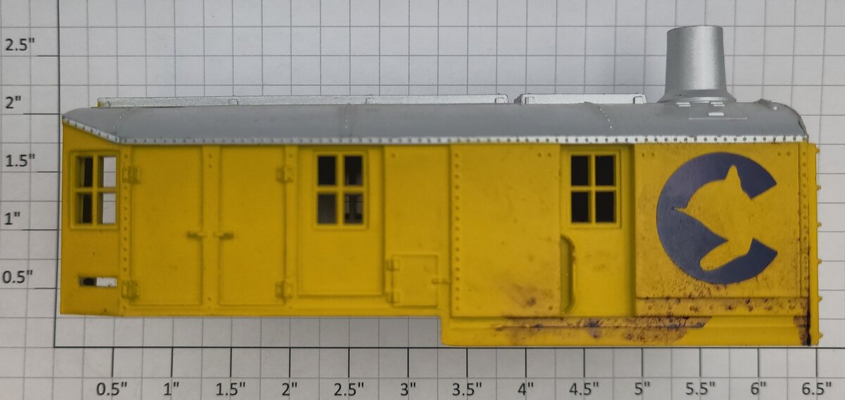 Lionel 9329-1 Yellow / Silver Chessie Crane Car Cab with Stack
