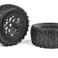Corally 00180-378-1 1:8 MT Tires Gripper Glued on BBS Rims Black (1 Pair)