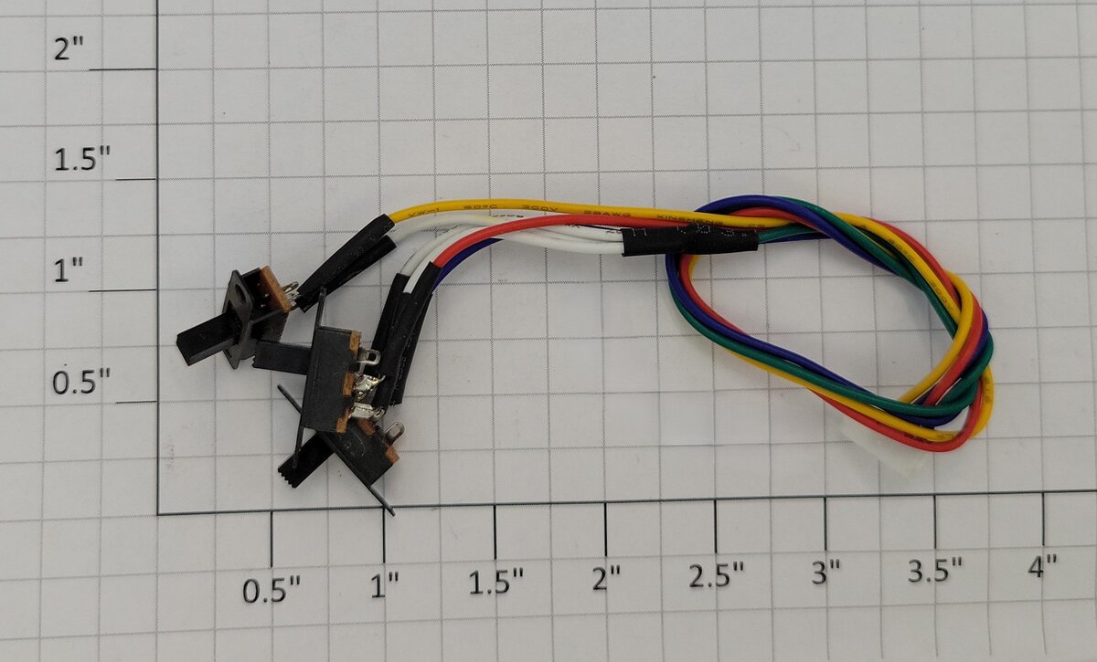 Lionel 38081-300 Three SPDT Miniature Slide Switches with Wiring Harness
