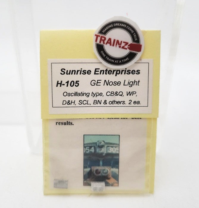 Sunrise H-105 HO Scale GE Nose Light Oscillating Type Unpainted Metal(Pack of 2)