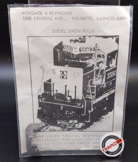 Holgate & Reynolds PL56 HO Scale Diesel Snow Plow Fits GP & SD Type Diesels