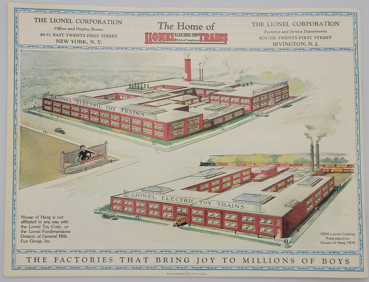 Lionel 1924-A Vintage Reprinted Lionel 1924 Catalog - MINT