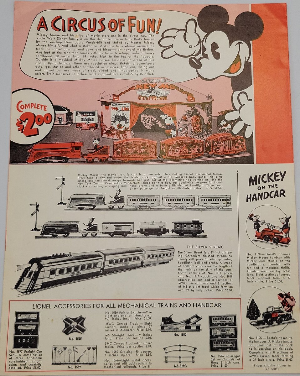 Lionel 1930-B Vintage Lionel 1935 Pre-Consumer Catalog Flyer