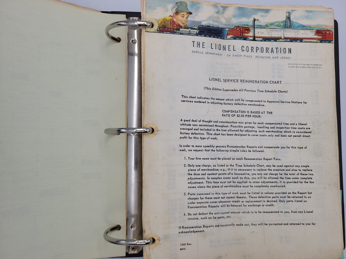 Lionel SM-4963 Parts Lists and Service Manual 1949-1963