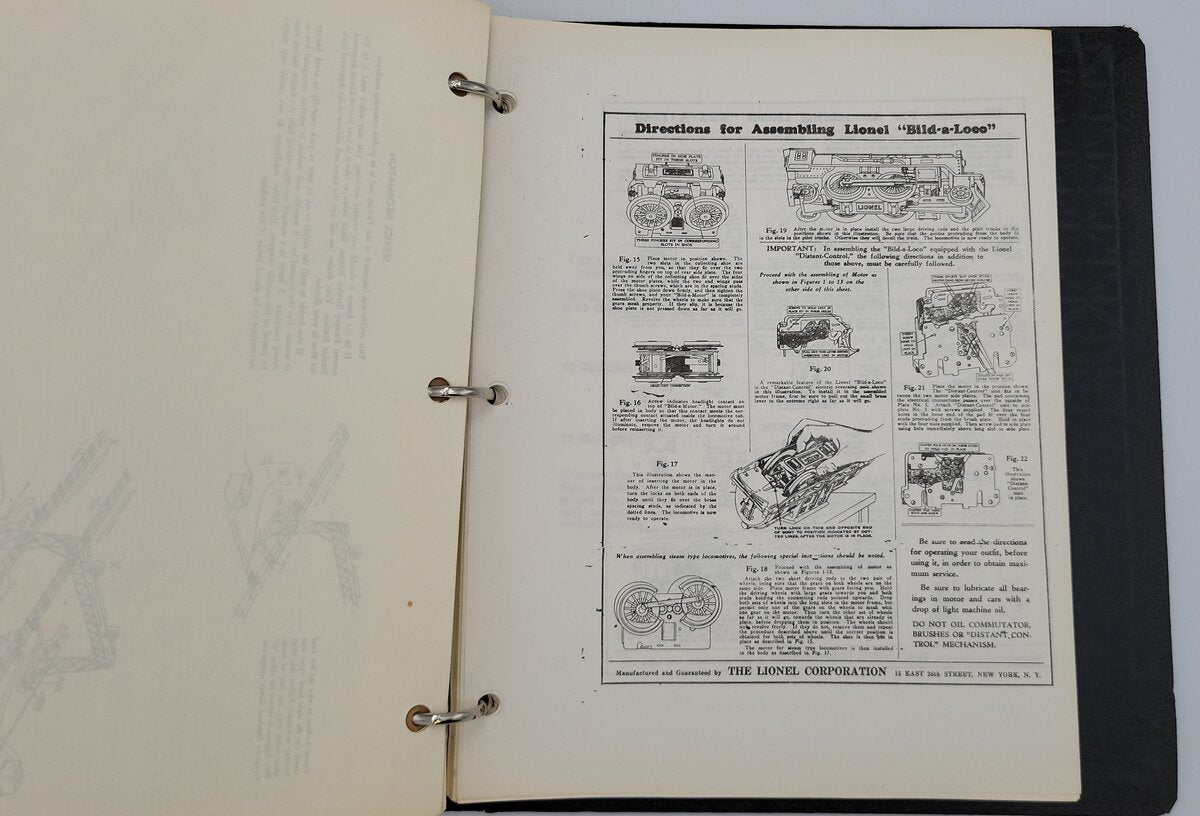 Lionel 2941-10 Prewar Service Manual and Replacement Parts Listings