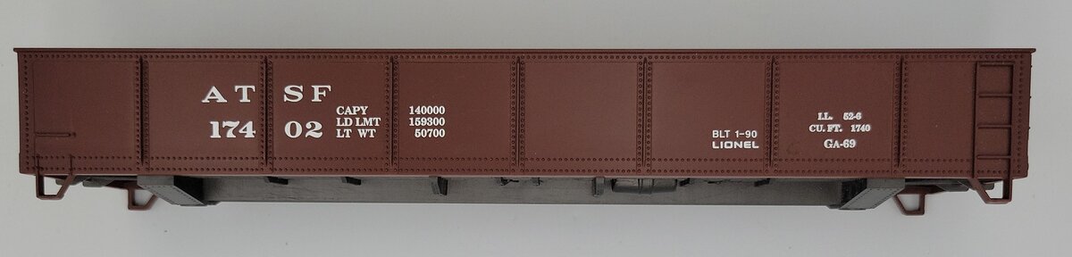 Lionel 17402-2 O Scale Two Rail Brown ATSF Gondola Shell with Trim (Pola Max)