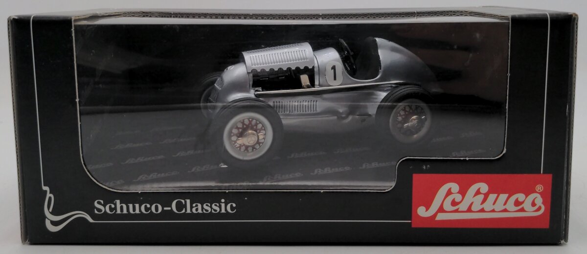 Schuco 01028 1:43 Classic Mercedes Benz Silberpfeil 1050 Tinplate Wind-up Car