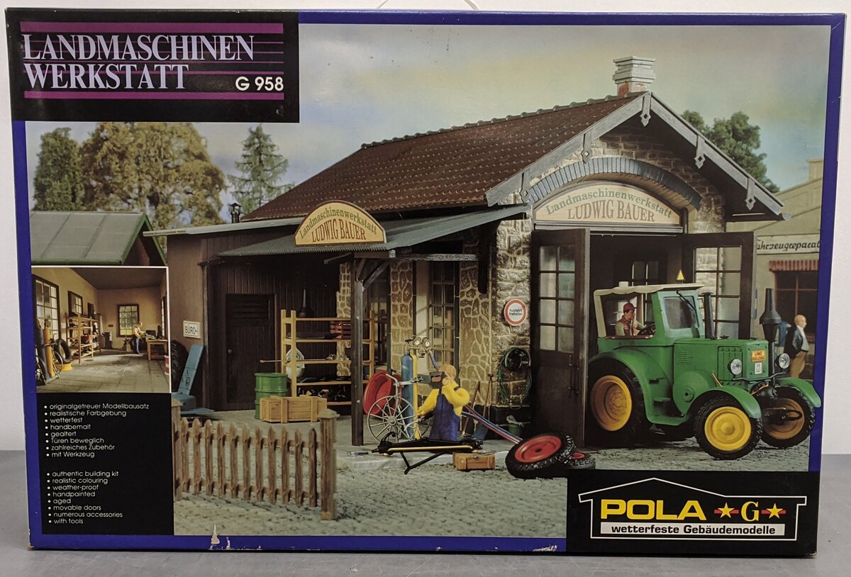 Pola 958 G Scale Machinery Repair Workshop Structure Railroad Model Kit