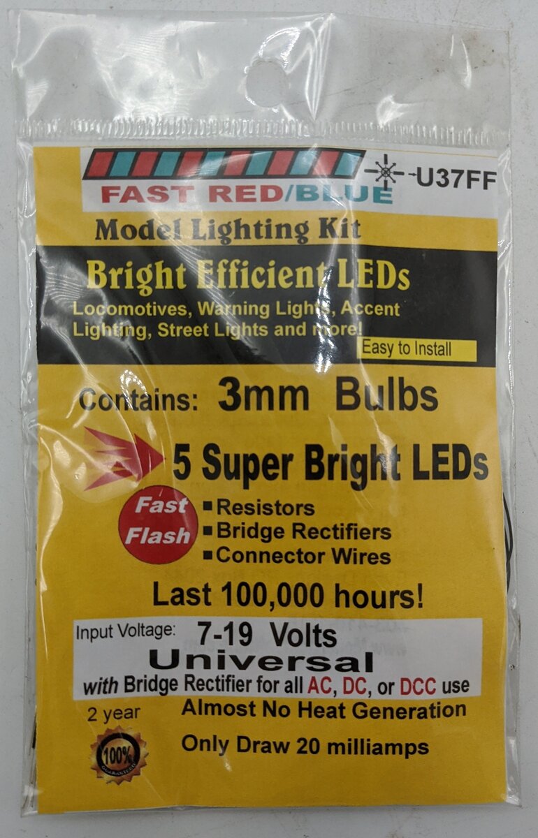 Evan Designs U37FF 3mm Fast-Flashing Red And Blue LED Kit (5-Pack)