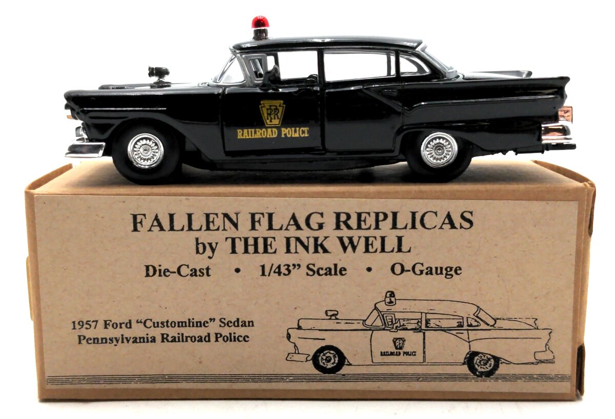 The Ink Well 18 1:43 Scale 1957 Ford Customline Sedan Penn Railroad Police Model