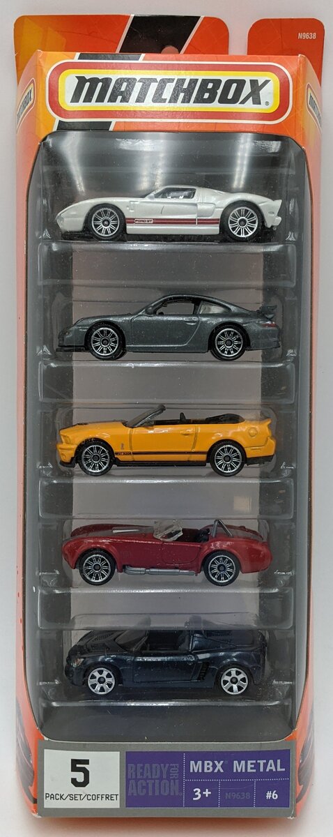 Matchbox N9638 1:34 Scale Diecast Sports Cars Vehicles Coffrets Set of 5
