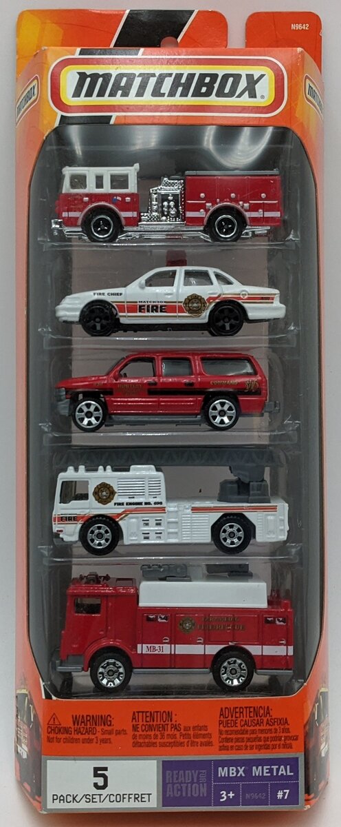 Matchbox N9642 1:34 Diecast Fire Rescue Emergency Vehicles Coffret Set of 5