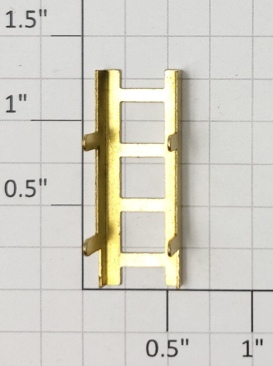 Acme 0512-15 O Gauge Brass 4-Rung Tender Ladder with Tabs