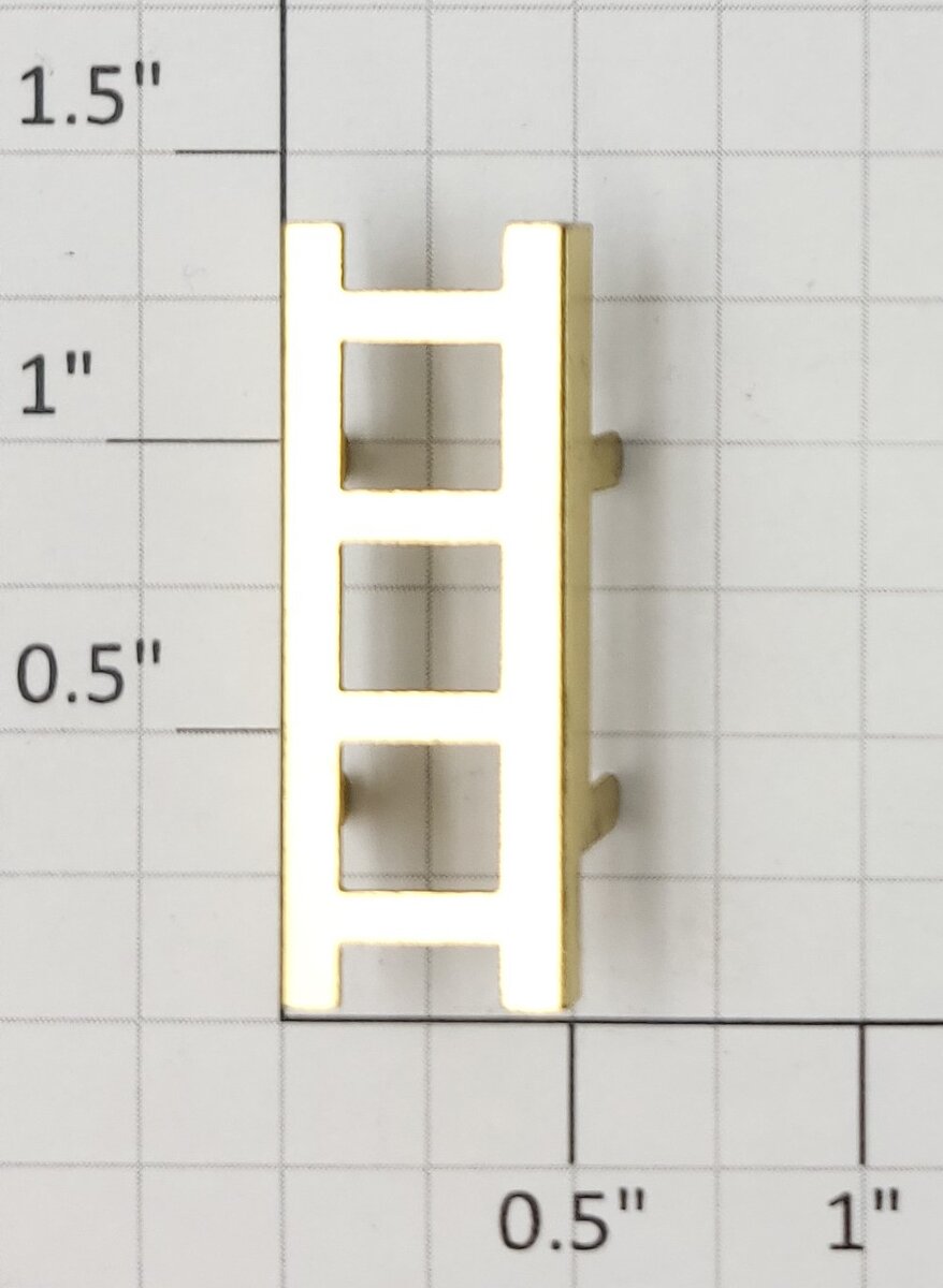 Acme 0512-15 O Gauge Brass 4-Rung Tender Ladder with Tabs