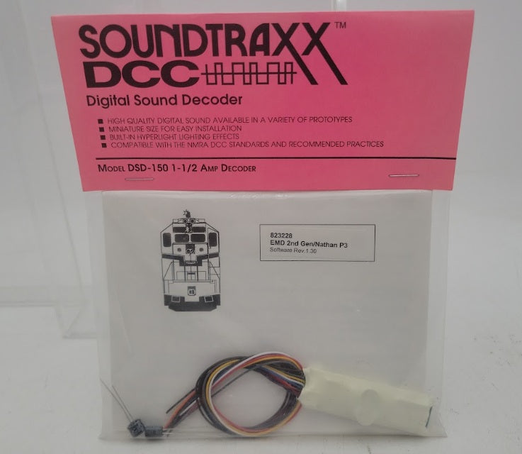 SoundTraxx 823228 DSD-150 EMD 2nd Generation/Nathan P3 Software Rev. 1.30