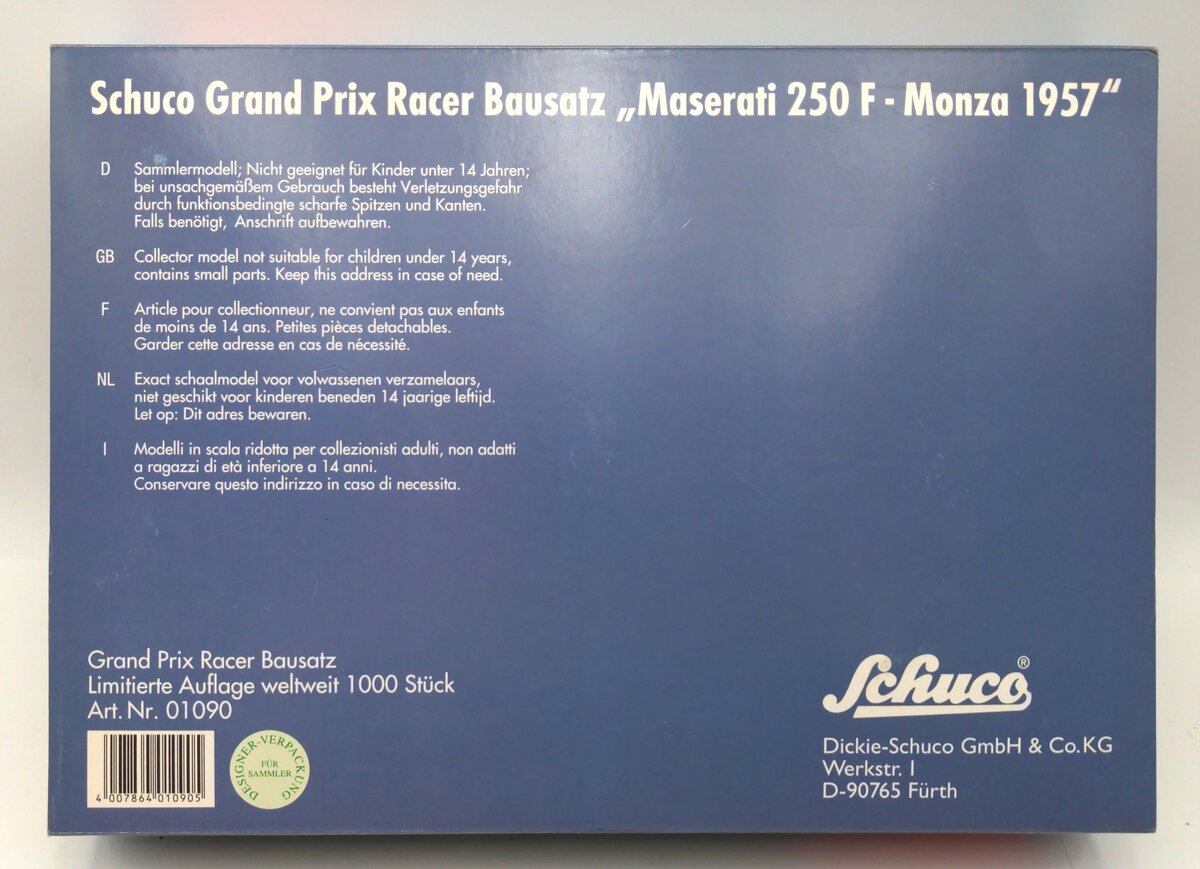 Schuco 01090 Tin-Lithograph  Grand Prix Racer Bausatz Wind-Up Car Kit.