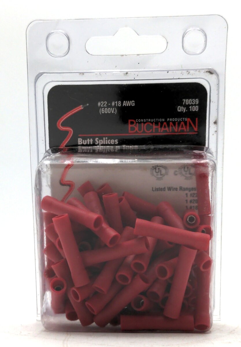 Acme 70039 Buchanan Splice Connectors #22-#18 AWG (Pack of 100)