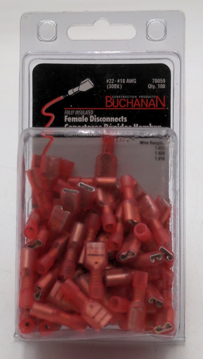 Buchanan 70059 Fully Insulated Female Disconnects Red