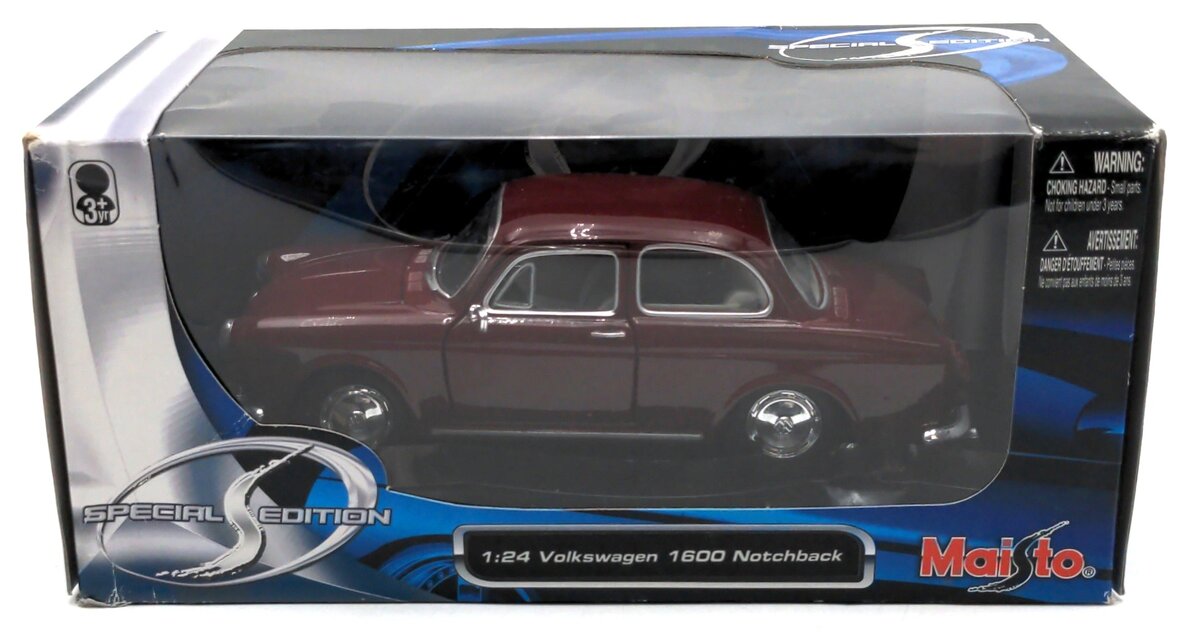 Maisto 31265 1:24 Scale Volkswagen 1600 Notchback Red