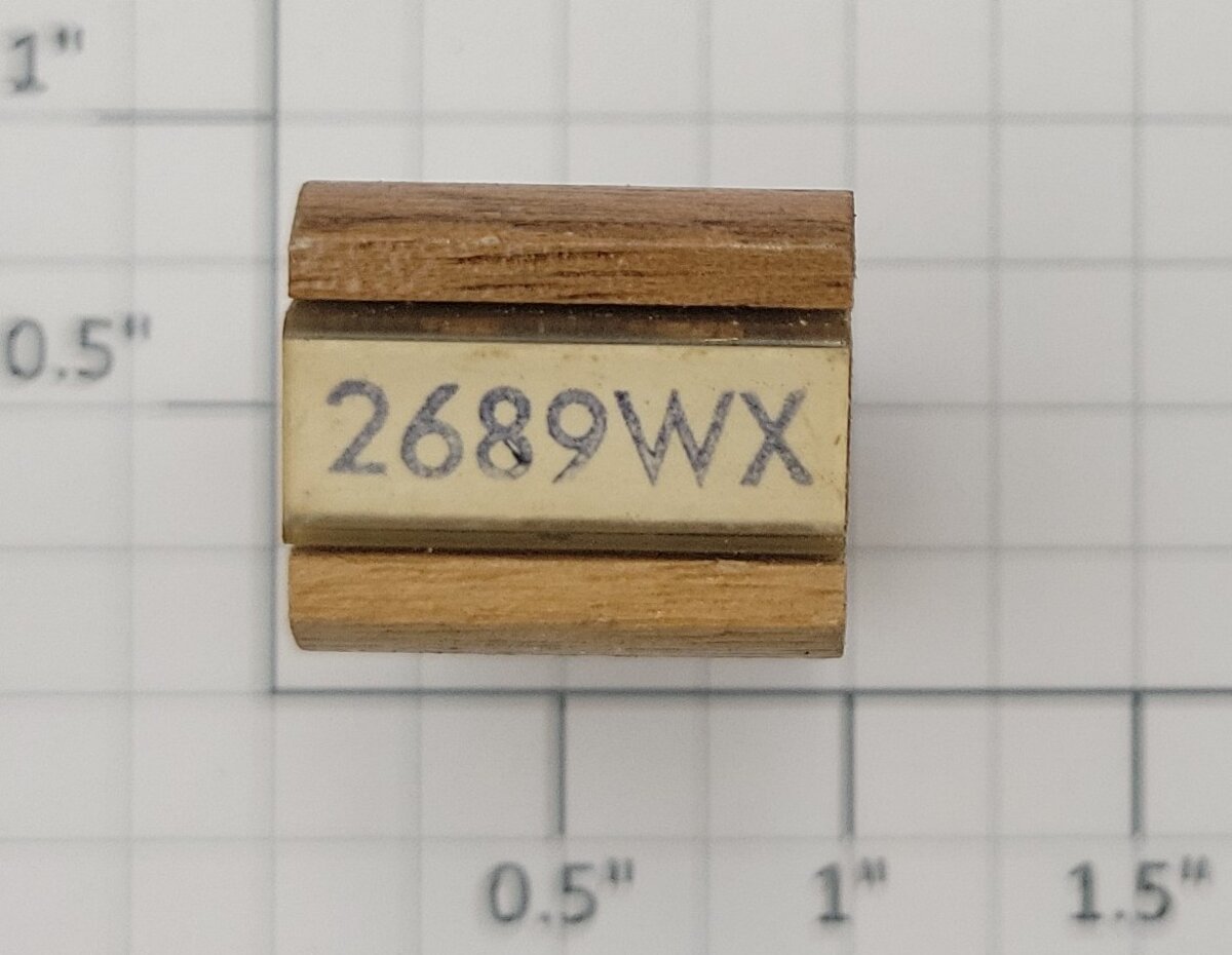 Lionel RS-2689WX Tender Frame Underside Rubber Stamp #2689WX