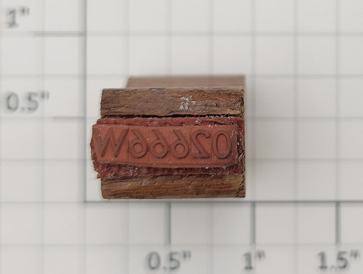 Lionel RS-02666W Tender Frame Underside Rubber Stamp #02666W