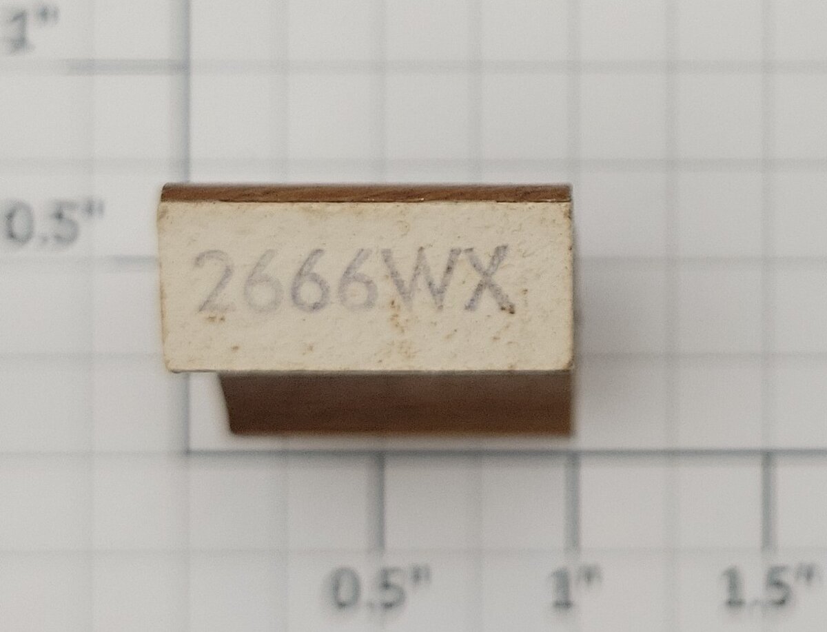 Lionel RS-2666WX Tender Frame Underside Rubber Stamp #2666WX