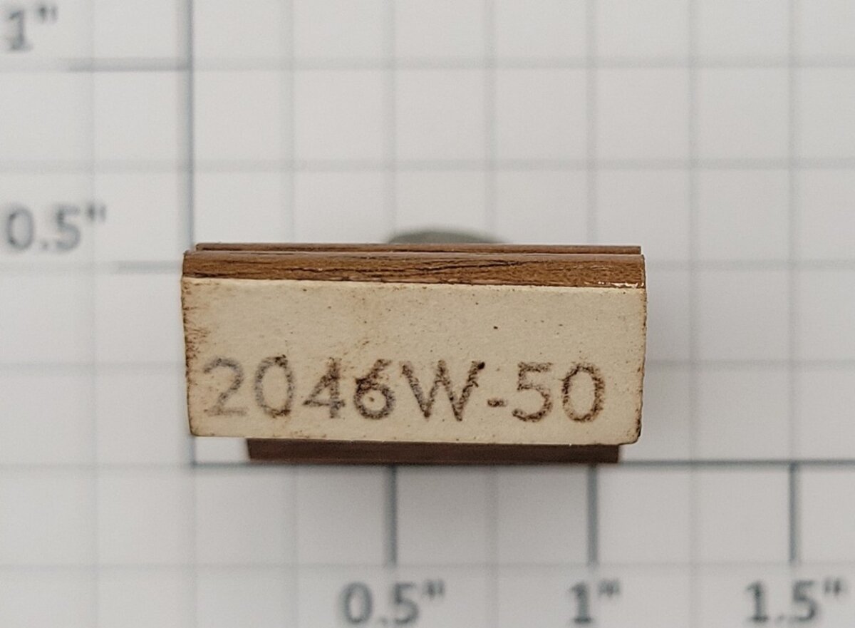 Lionel RS-2046W-50 Tender Frame Underside Rubber Stamp #2046W-50