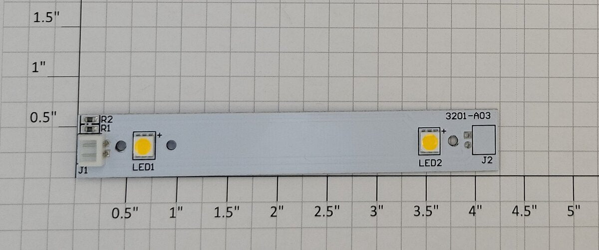 Lionel 3201-A03 O Gauge Passenger Car 2-LED PCB Circuit Board 4.25
