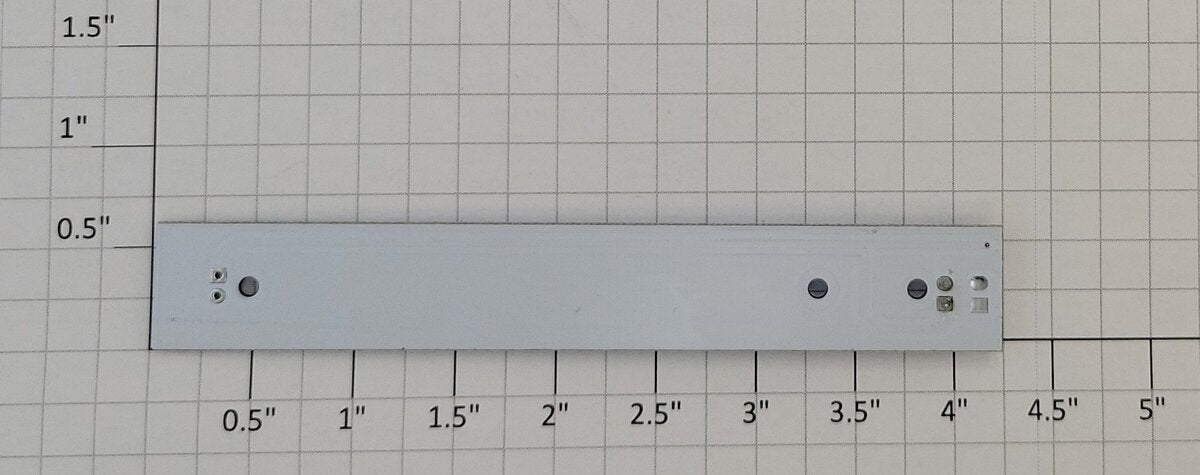 Lionel 3201-A03 O Gauge Passenger Car 2-LED PCB Circuit Board 4.25" Long