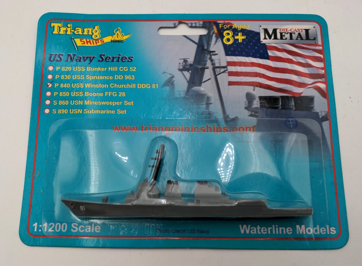 Tri-Ang P840 1:1200 Scale USS Winston Churchill DDG 81 US Navy Ships