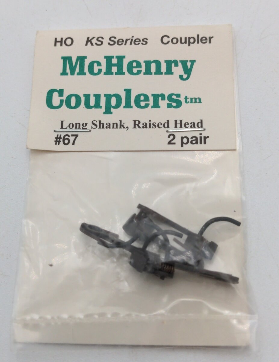 McHenry Couplers 67 HO Scale Long Shank Raised Head 2 Pairs