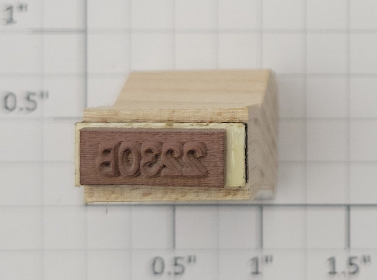 Lionel RS-2230B Tender Frame Underside Rubber Stamp #2230B