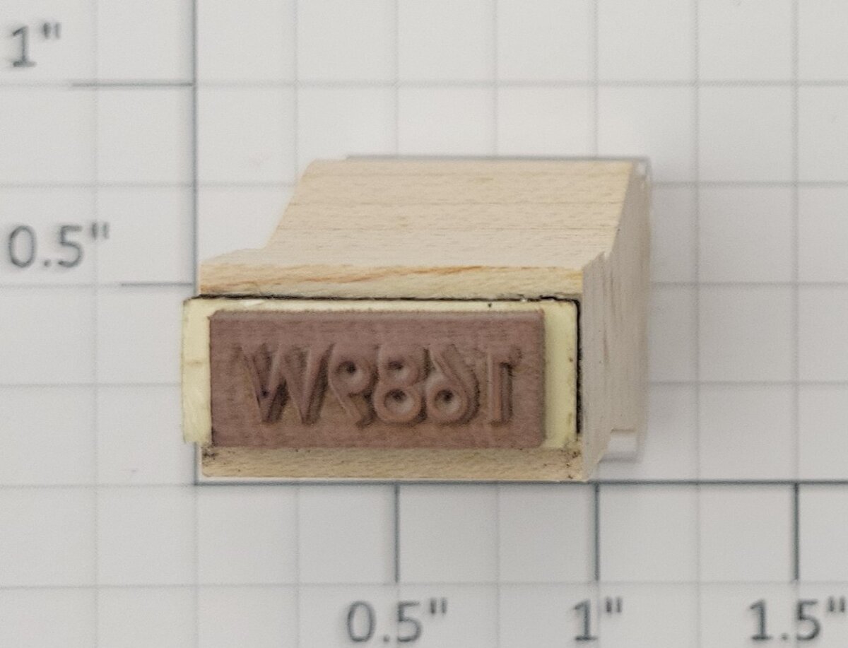 Lionel RS-1689W Tender Frame Underside Rubber Stamp #1689W