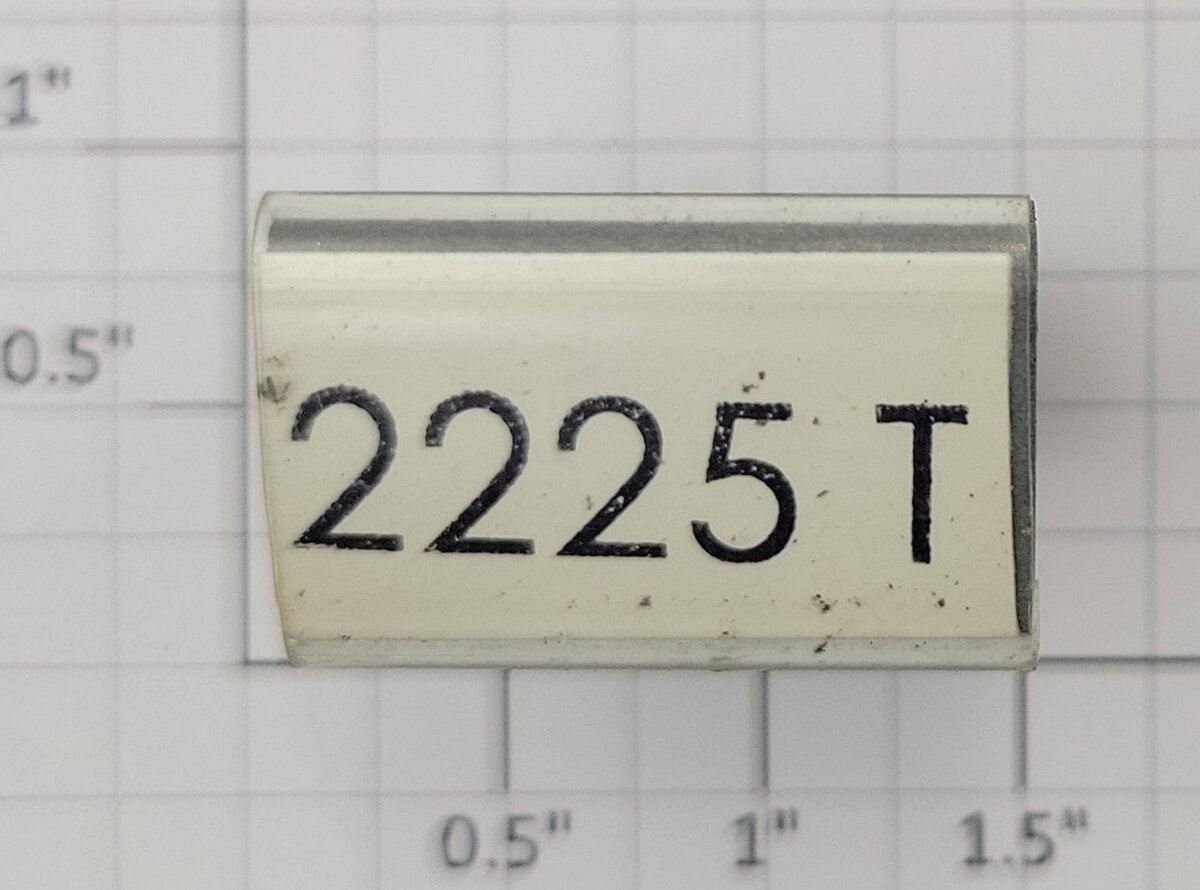 Lionel RS-2225T Tender Frame Underside Rubber Stamp #2225T