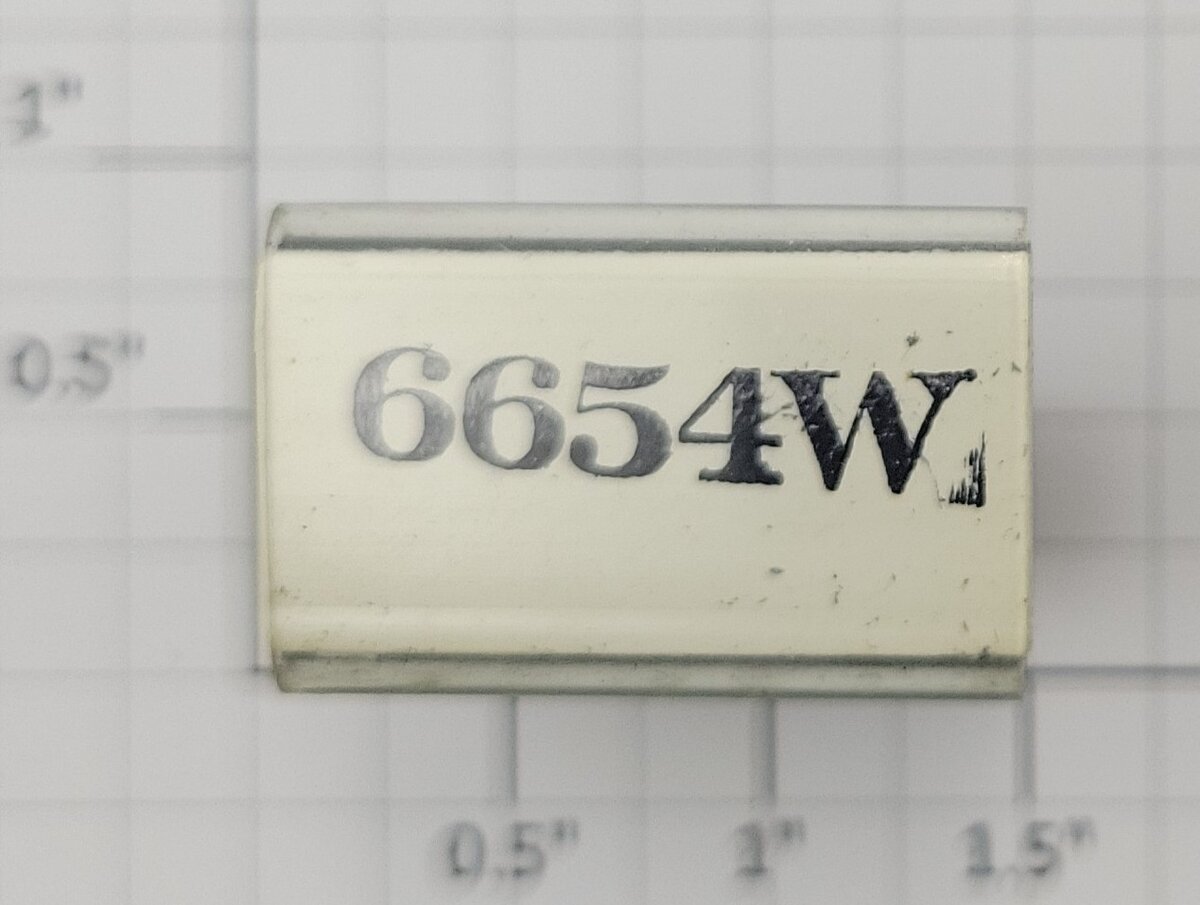 Lionel RS-6654W Tender Frame Underside Rubber Stamp #6654W